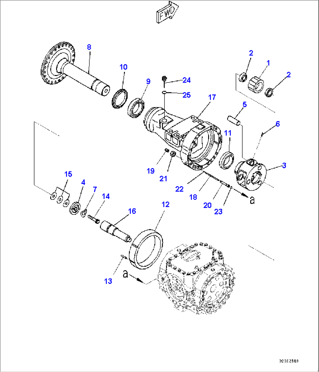 Front Axle, Final Drive L.H. (#91360-)