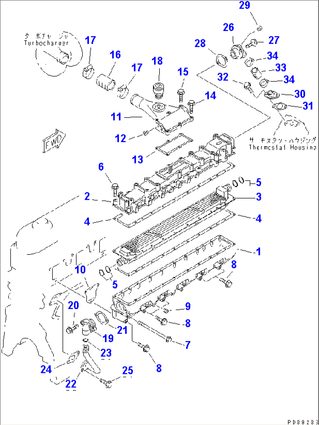 AIR INTAKE MANIFOLD AND AFTER COOLER(#16016-18823)
