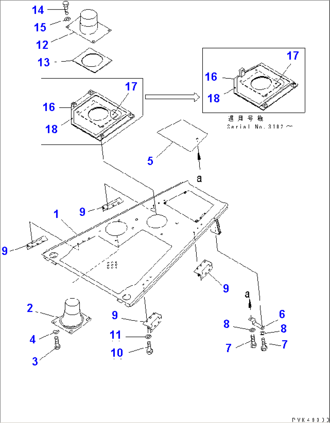 ENGINE HOOD (WITHOUT CAB) (WITH ROPS SWEEP)(#3034-4000)
