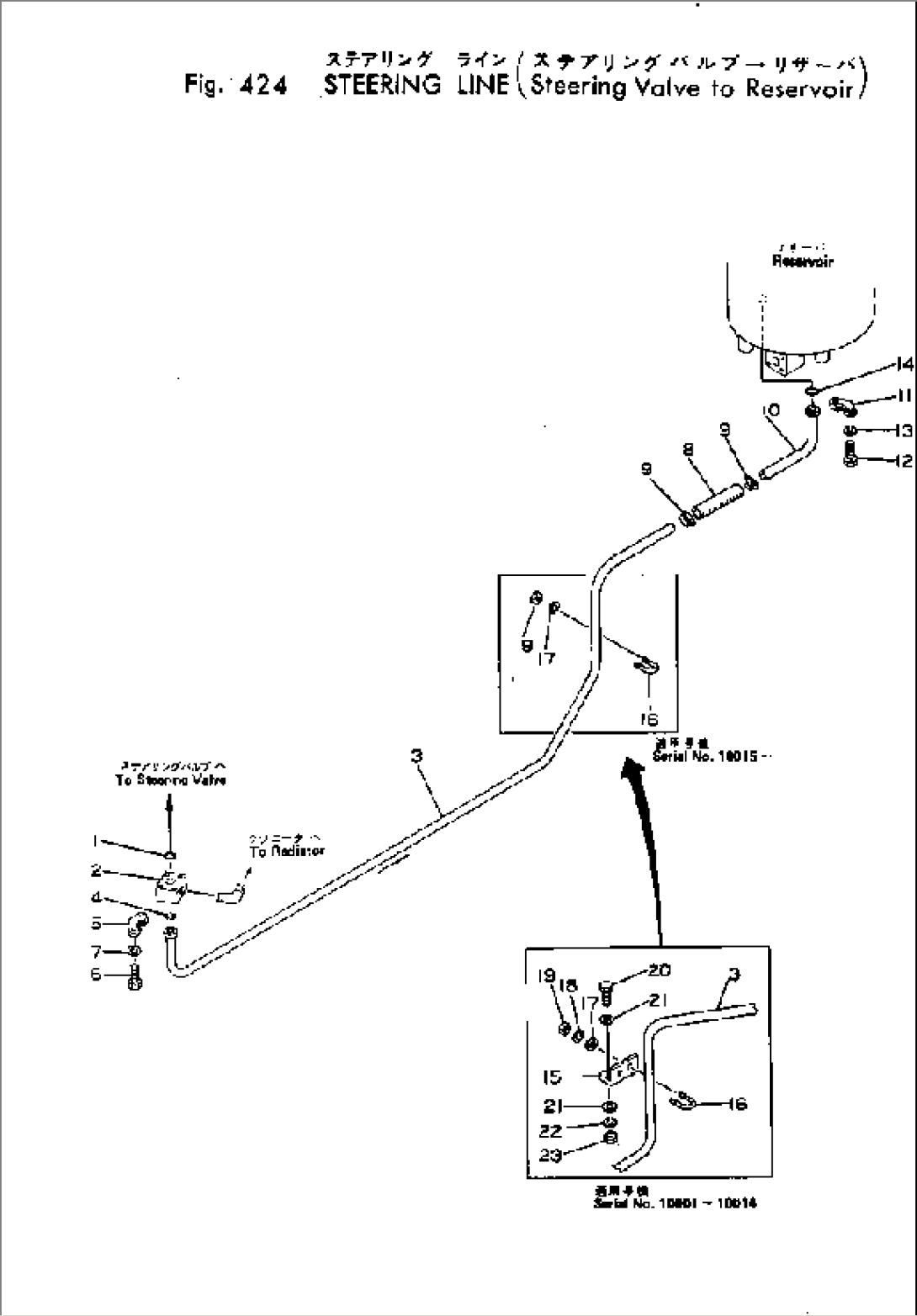 STEERING LINE (STEERING VALVE TO RESERVOIR)