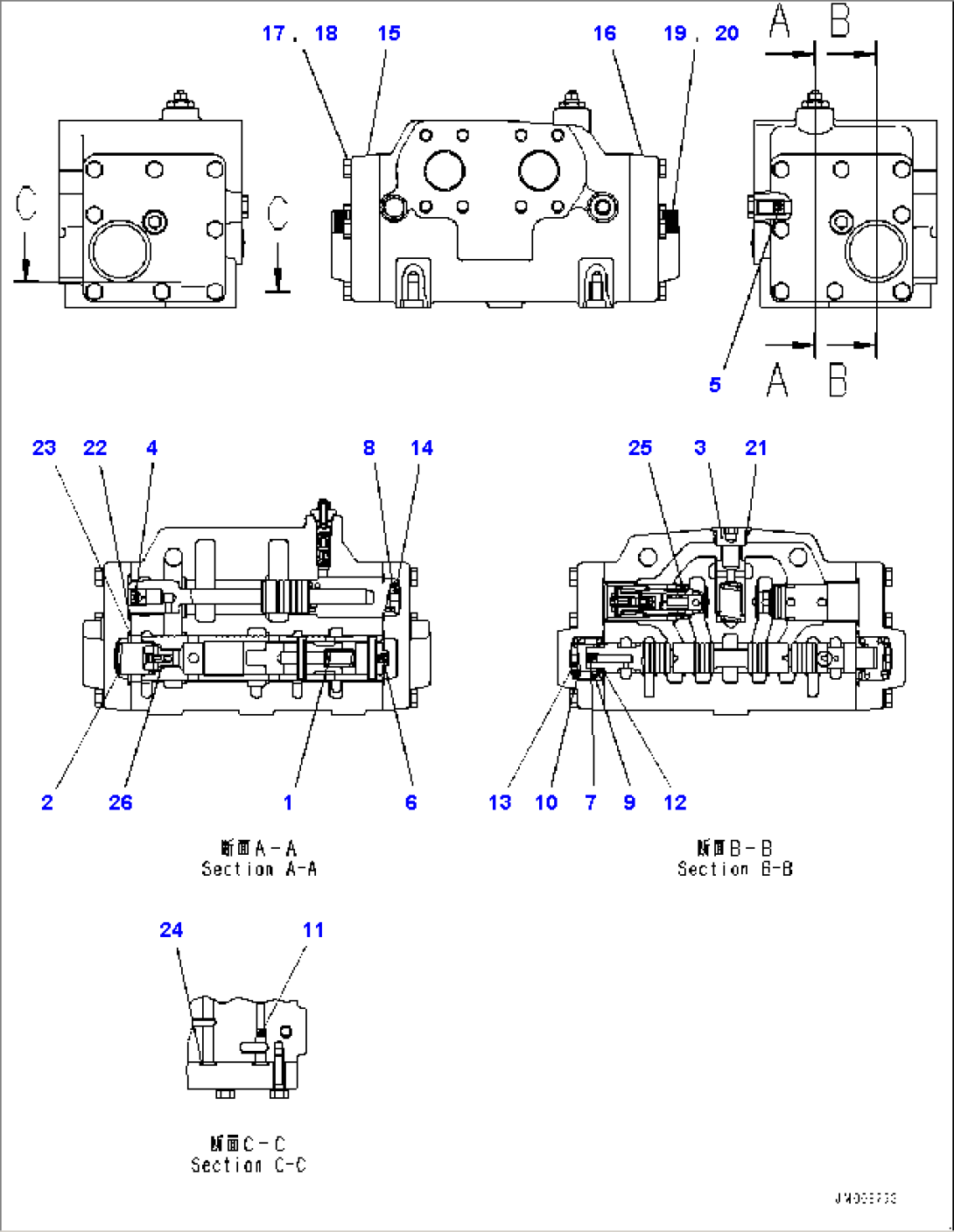 Front Steering and Hoist Hydraulic Piping, Flow Amplifier Valve (#10001-)