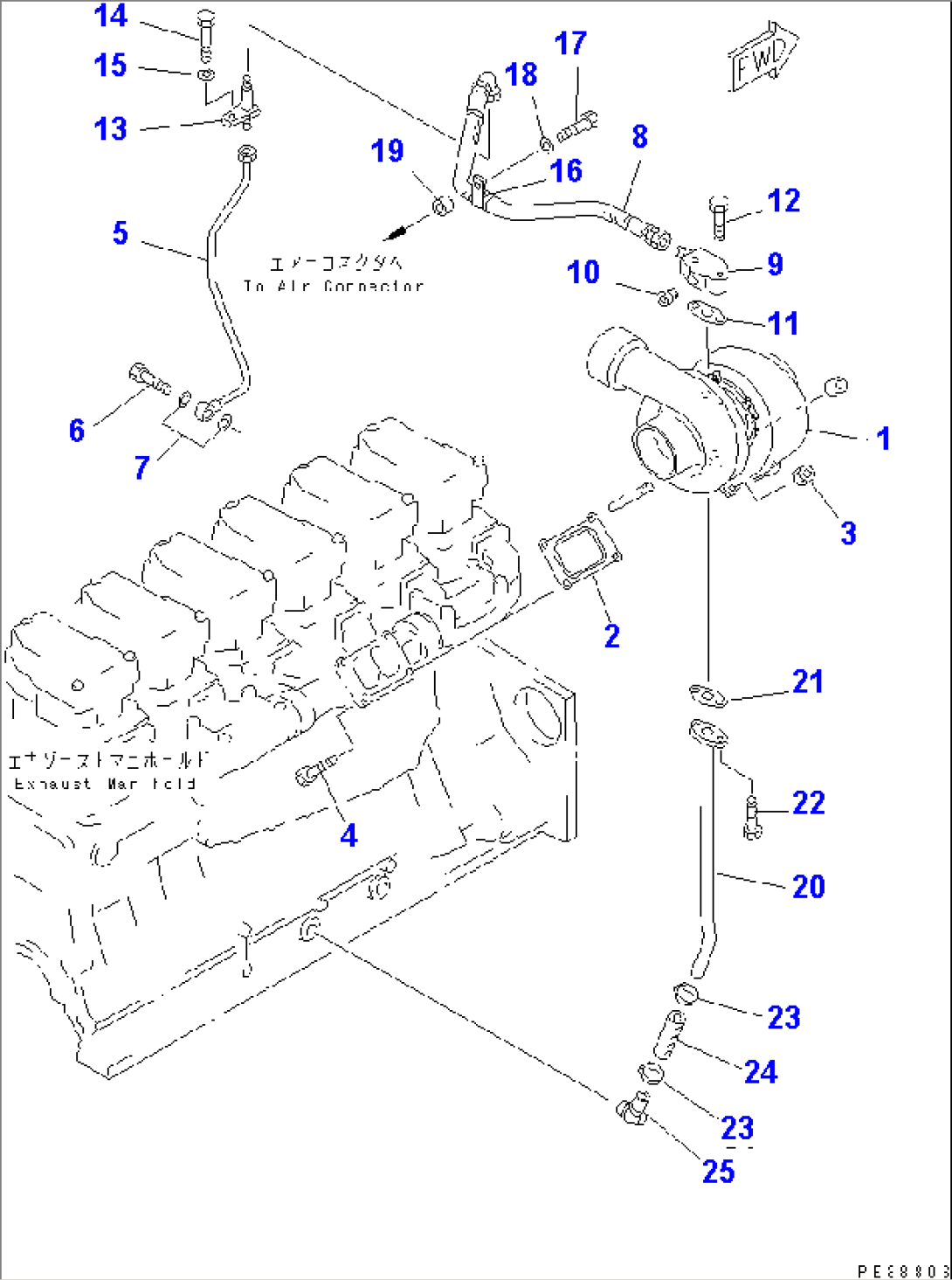 TURBOCHARGER MOUNTING AND LUBRICATOR(#17626-20659)