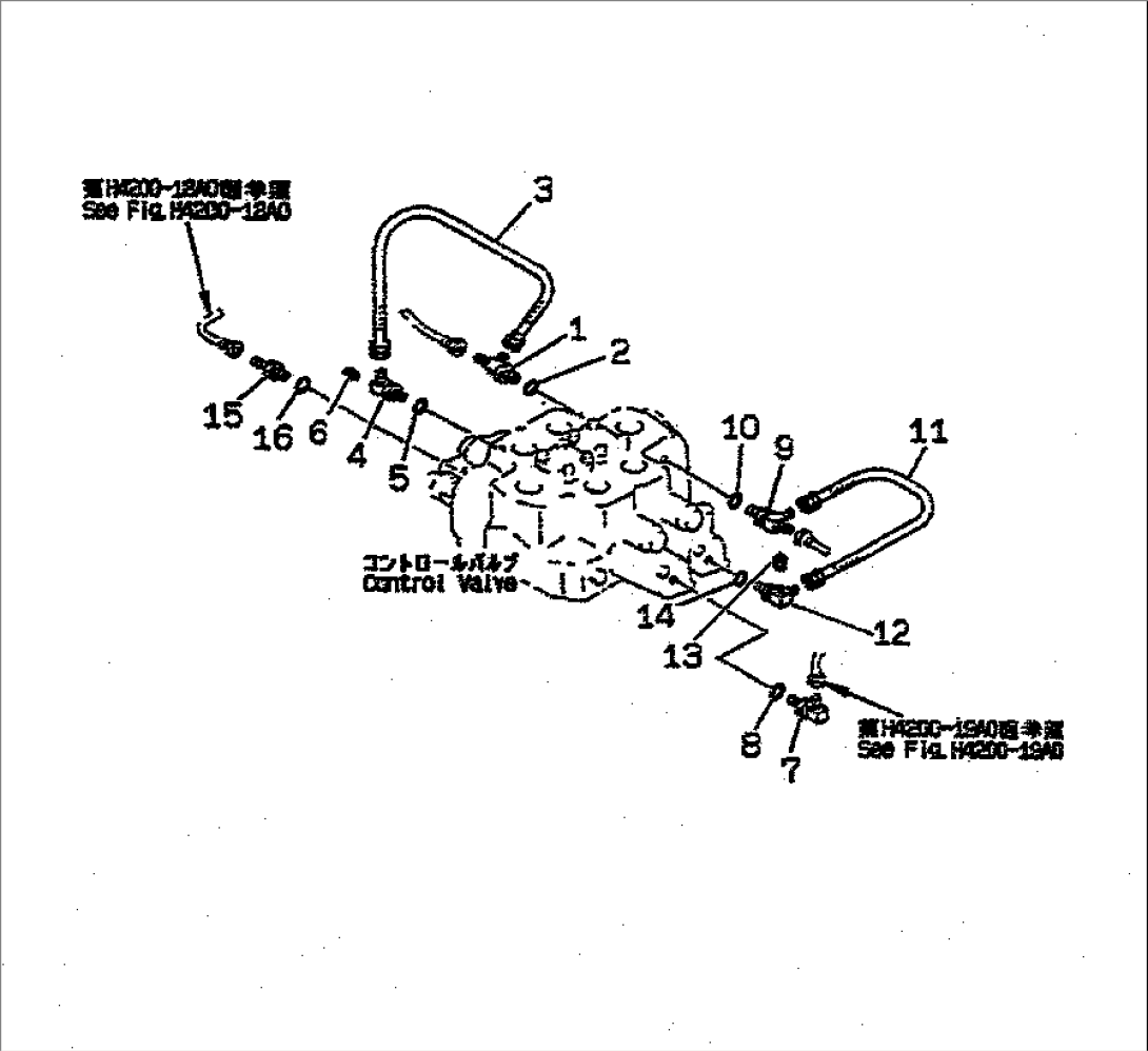 LOADER CONTROL VALVE (CONNECTING PARTS)(#50001-50041)