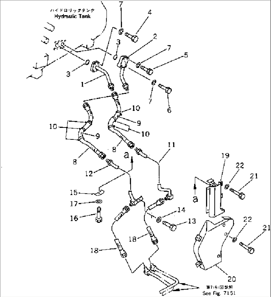 HYDRAULIC PIPING (TILT CYLINDER LINE) (CHASSIS SIDE) (FOR STRAIGHT DOZER)