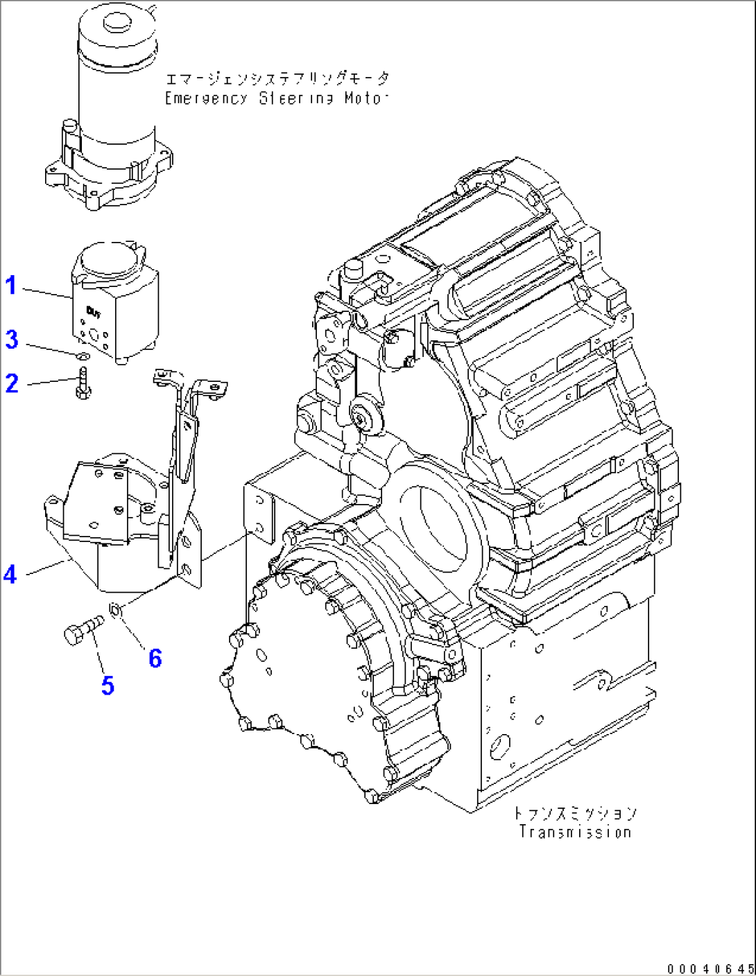 TORQUE CONVERTER AND TRANSMISSION (HYDRAULIC PUMP AND MOUNTING PARTS) (FOR EMERGENCY STEERING)(#65001-)