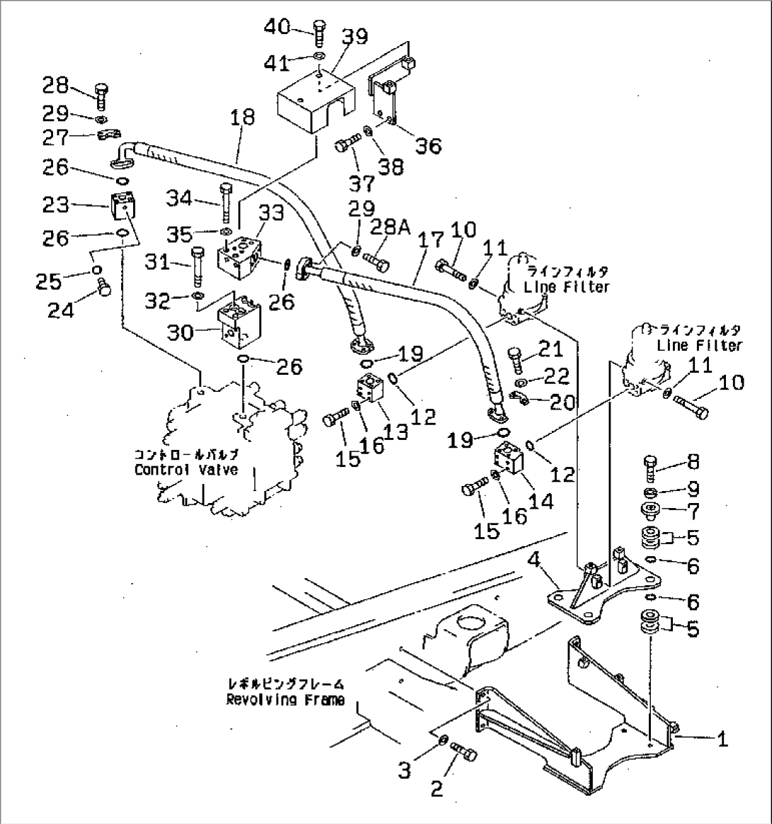 LINE FILTER TO CONTROL VALVE PIPING (FOR 2 PUMPS)