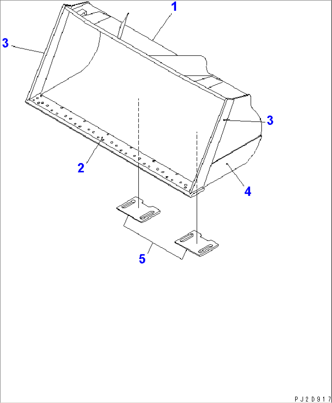 LOOSE MATERIAL BUCKET (5.2M3) (5.5M3¤ WITH BOLT ON EDGE)(#52001-)