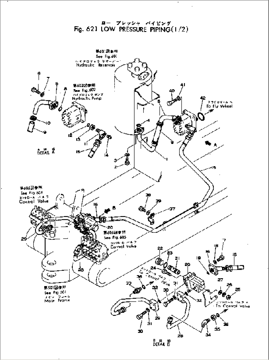 HYDRAULIC PIPING (TANK TO PUMP TO CONTROL VALVE)