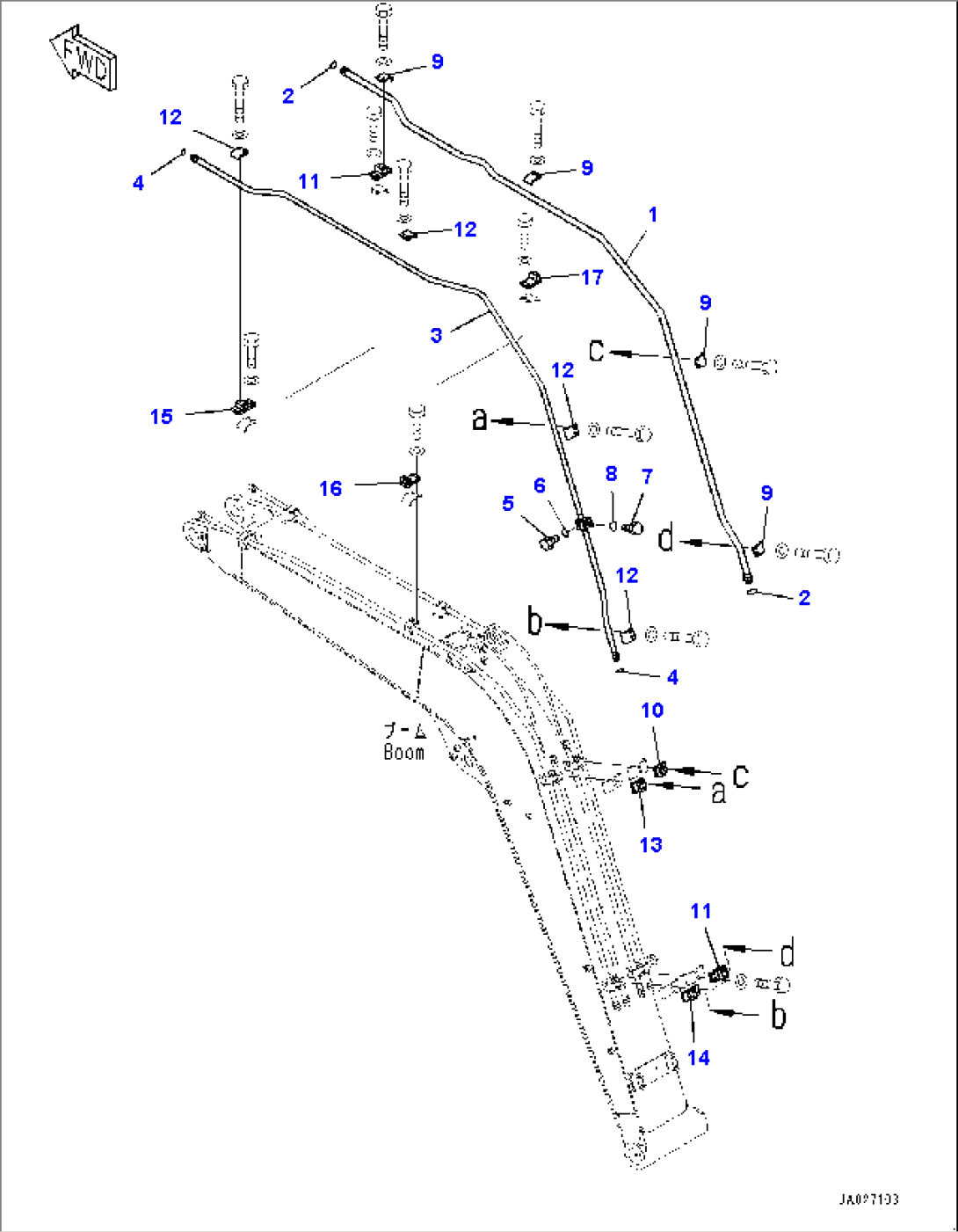 Boom, Attachment Piping (#5001-)