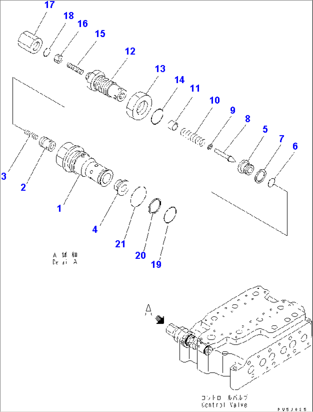 CONTROL VALVE (3-SPOOL) (2/2) (FOR RIPPER LOW)