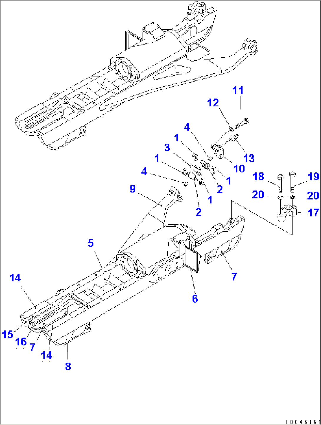 TRACK FRAME (D85A) (COLD WEATHER (A) SPEC.) (TRIMMING) (L.H.)