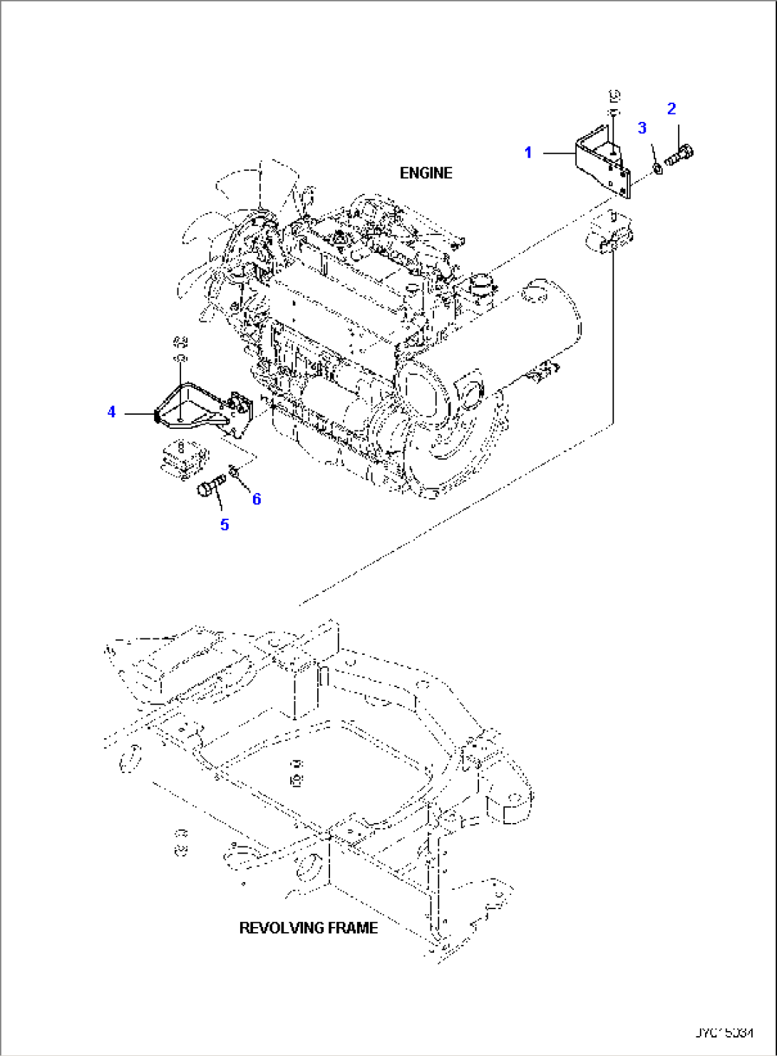 ENGINE UNIT, WITH AIR CONDITIONER, MOUNTING