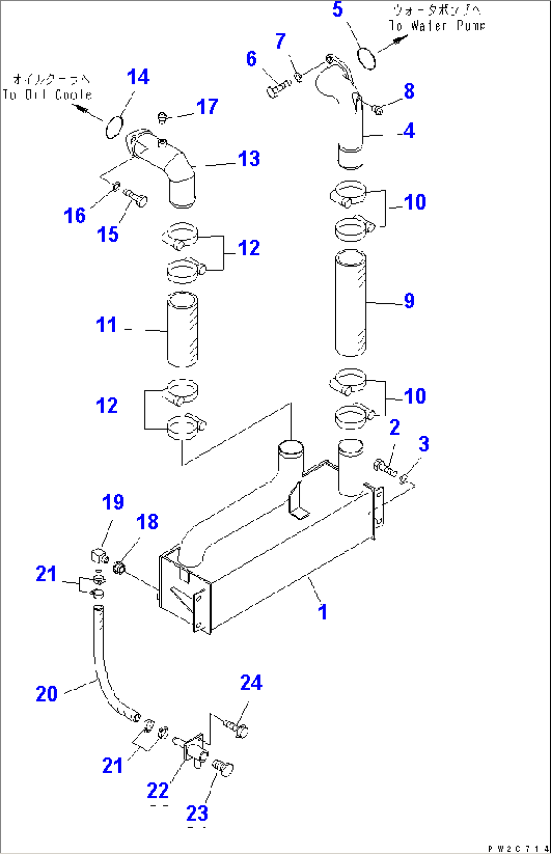 RADIATOR (OIL COOLER AND WATER PIPING)(#52001-)