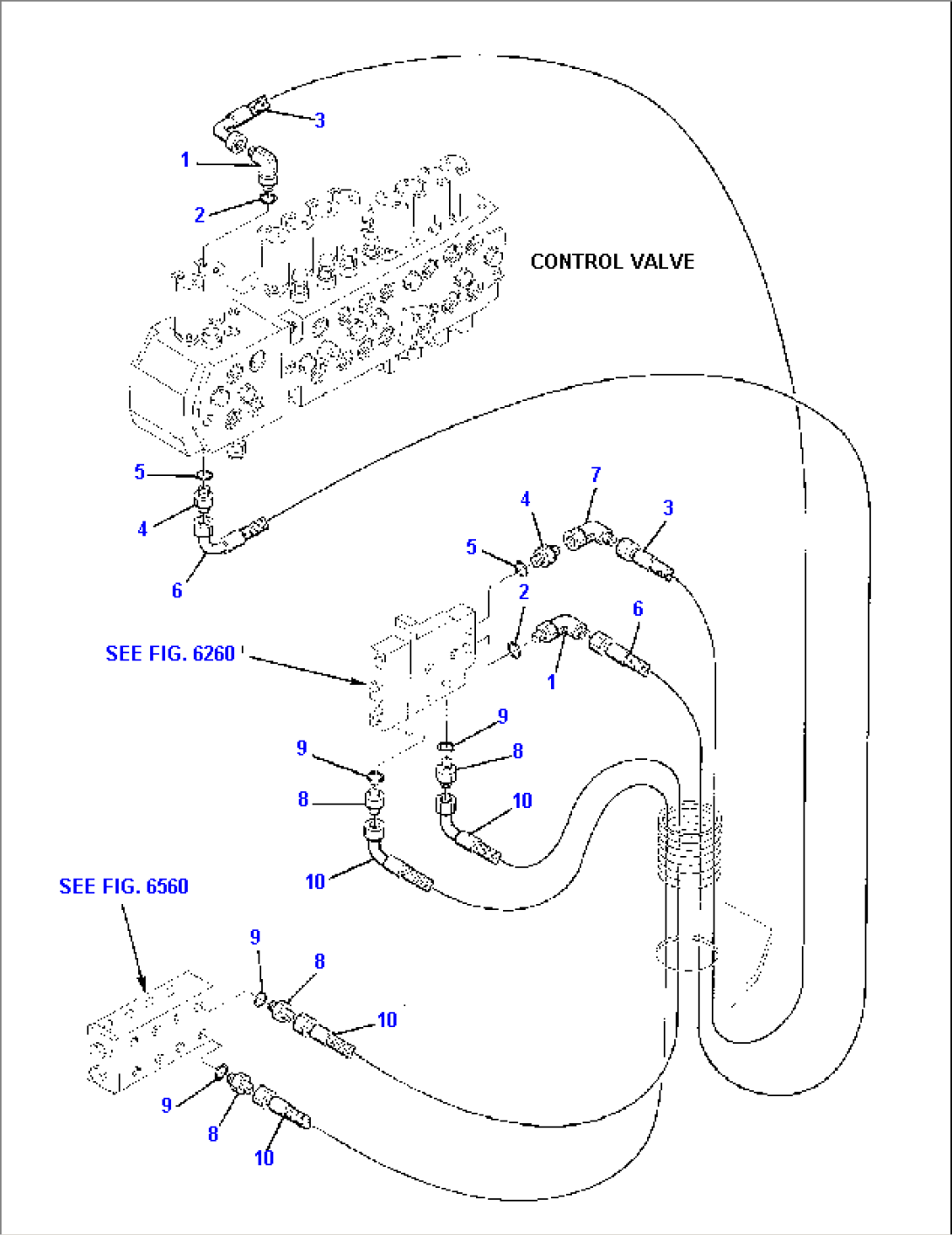 HYDRAULIC PIPING (OUTRIGGER OR BLADE VALVE LINE)