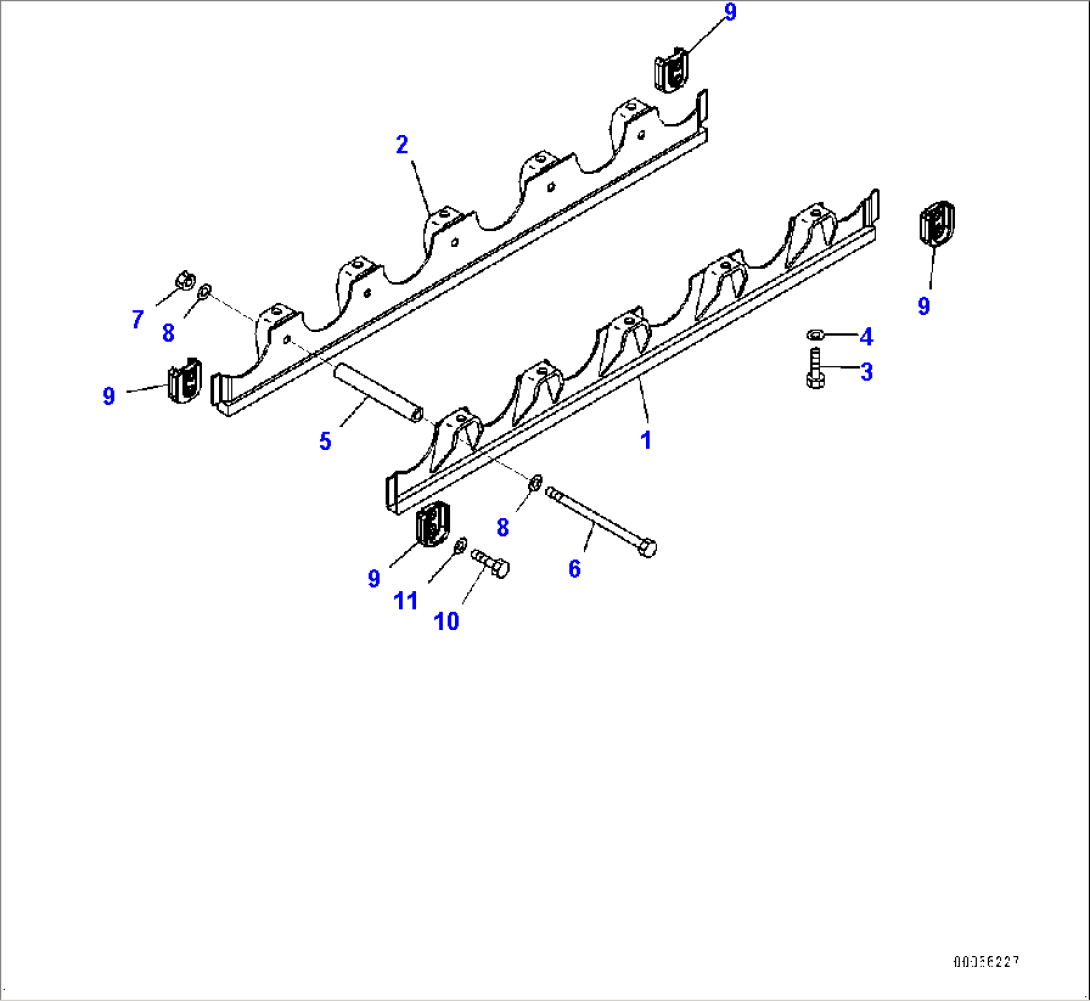 Track Frame, Carrier Roller, L.H. (#1006-)