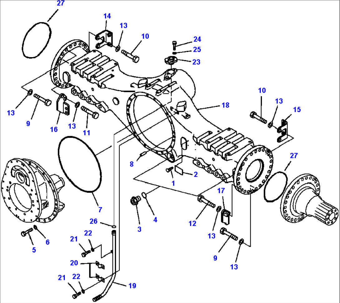 F3450-11A0 CENTER AXLE HOUSING AND RELATED PARTS