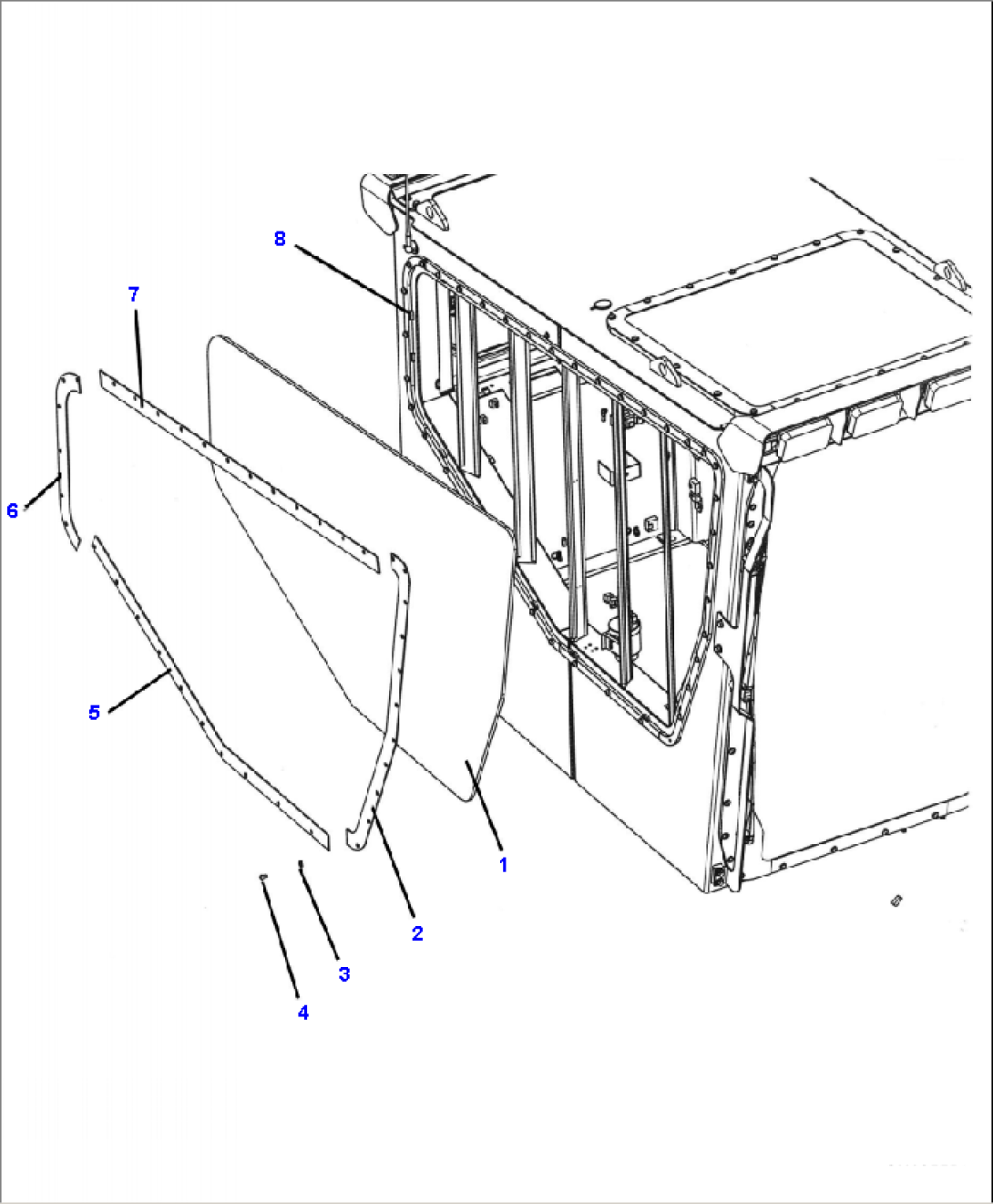 K1110-001004 CAB RIGHT WINDOW