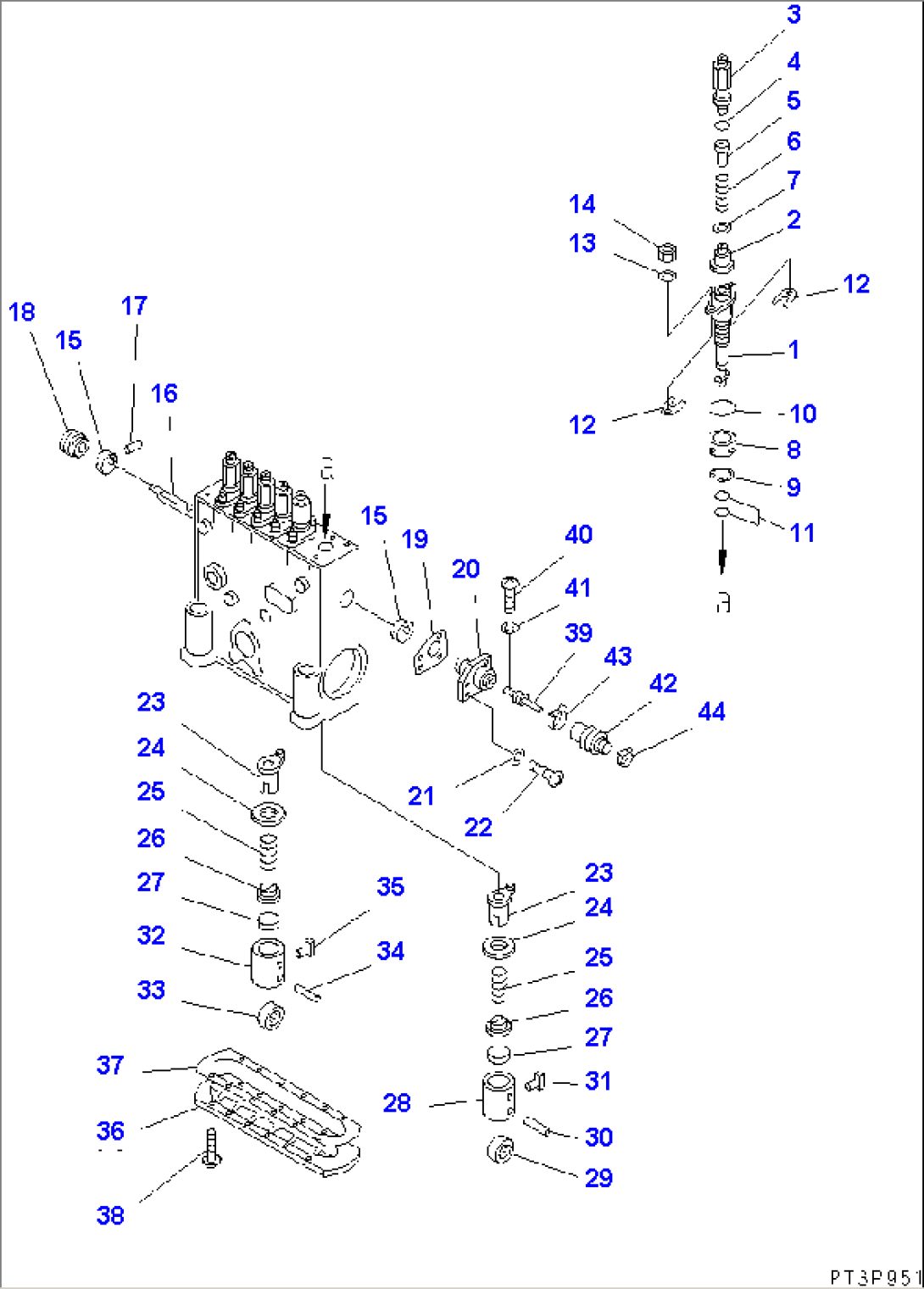 FUEL INJECTION PUMP (GOVERNOR) (R.H.) (2/2) (FOR ELECTRICAL GOVERNOR) (INNER PARTS)