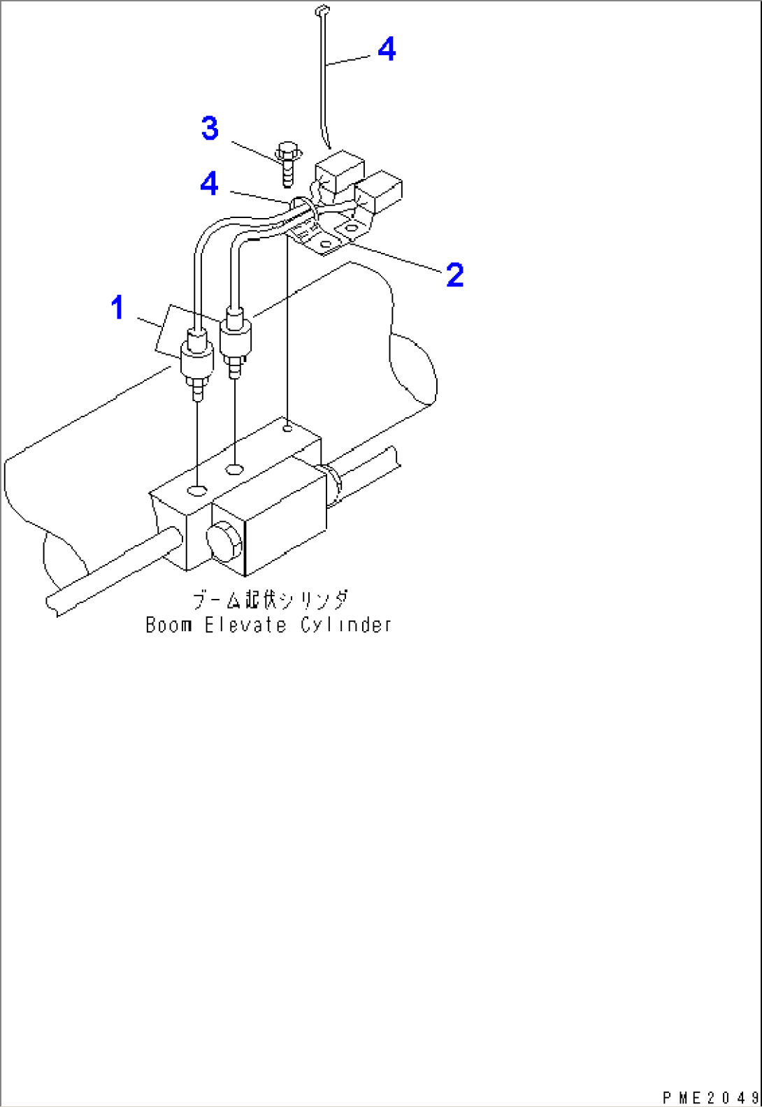 BOOM CYLINDER (PRESSURE SENSOR AND CYLINDER COVER)