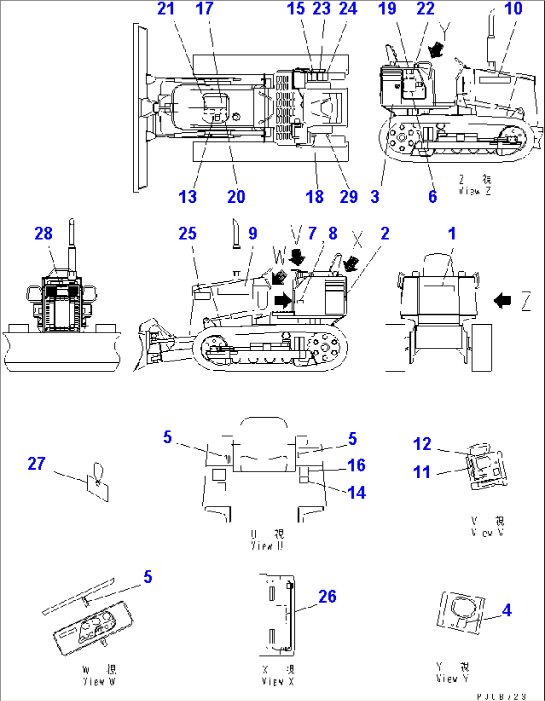 MARKS AND PLATES (ENGLISH) (FOR ROPS CAB)(#81601-)