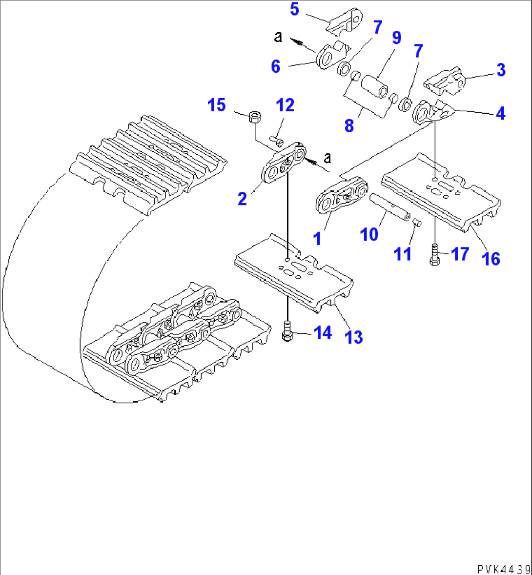 TRACK SHOE (LUBRICATE TYPE) (TRIPLE GROUSER WITH LONG HOLE) (300MM WIDE)(#90001-)