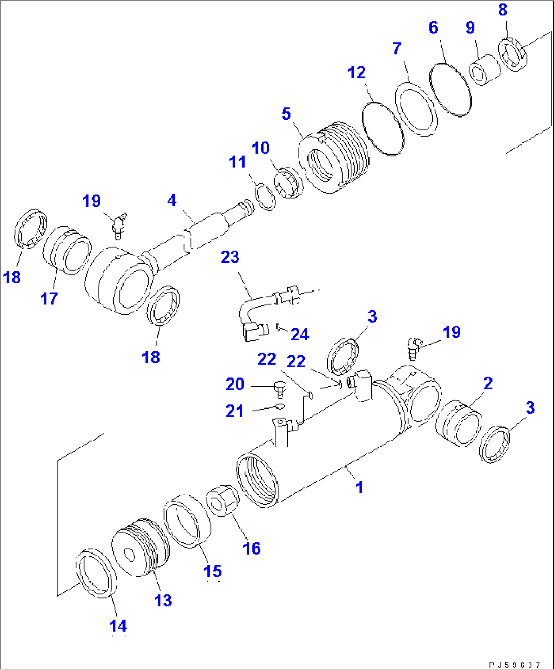 LEANING CYLINDER (INNER PARTS)(#51001-)