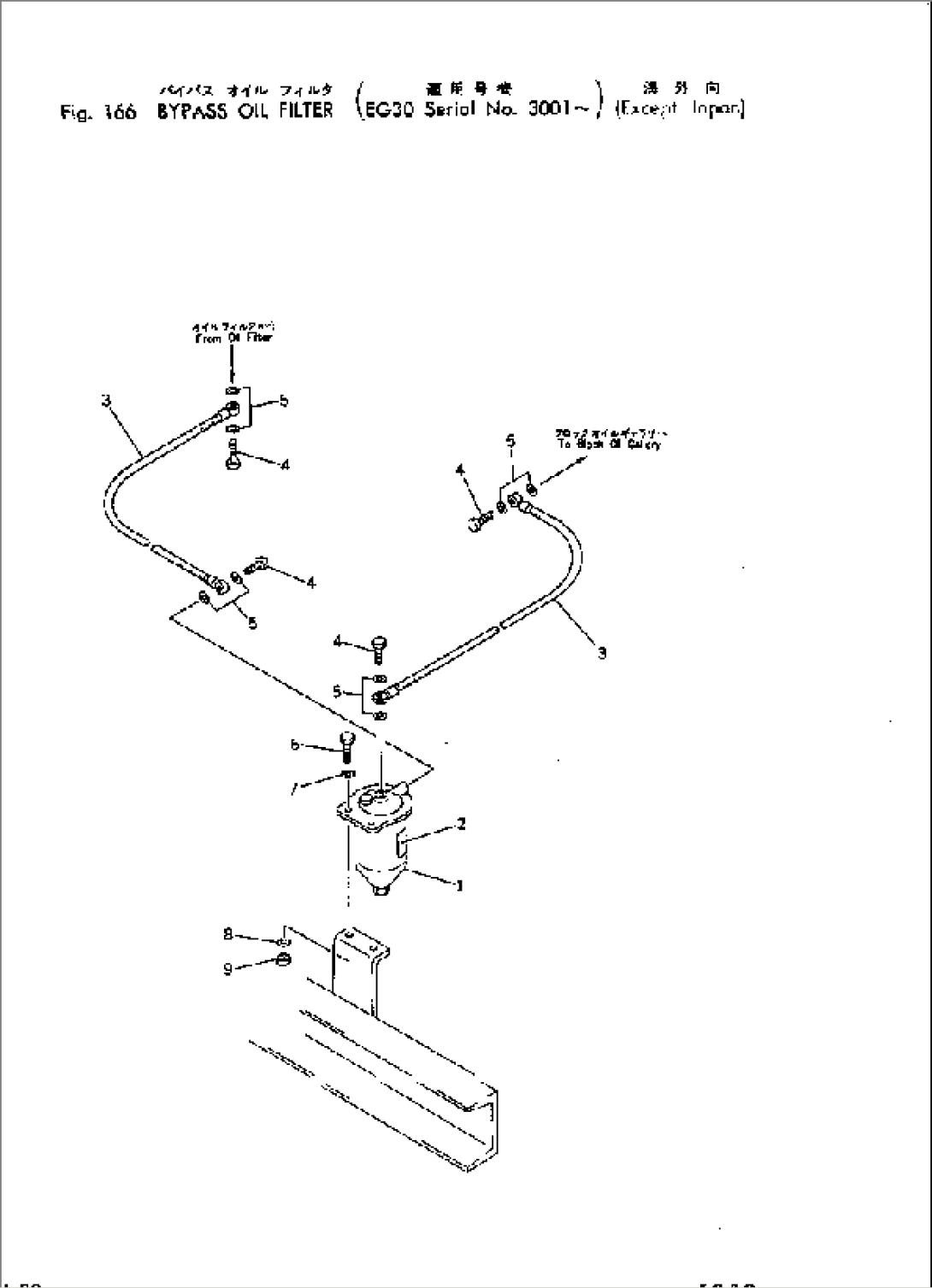 BYPASS OIL FILTER (EXCEPT JAPAN)