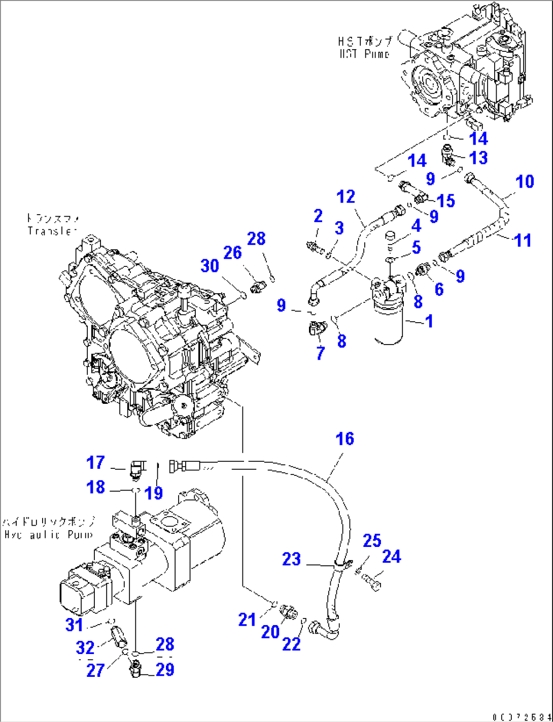 HST OIL LINE (FILTER AND TRANSFER LINE)(#70001-)