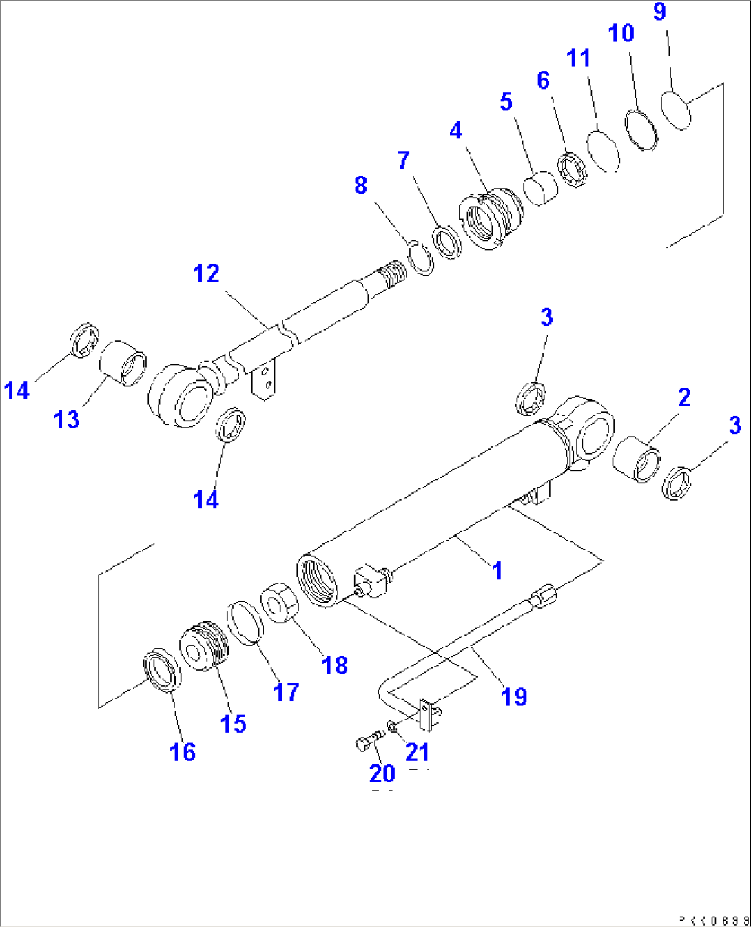 DUMP CYLINDER (INNER PARTS) (WITH HIGH LIFT ARM) (FOR BICKET POSITIONER)(#11270-)