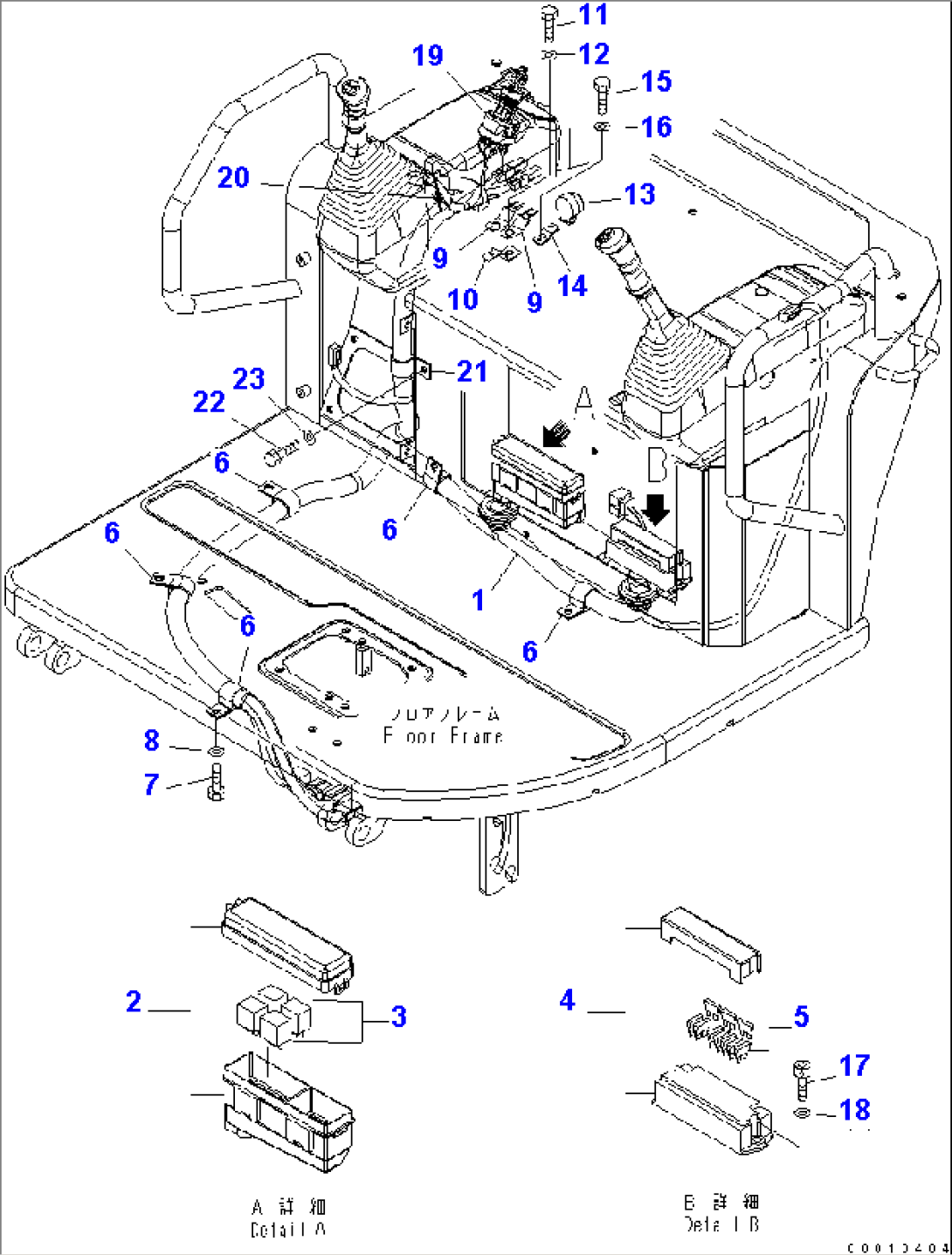 FLOOR FRAME (ELECTRICAL) (NEW SAFETY KEY TYPE) (CANOPY)
