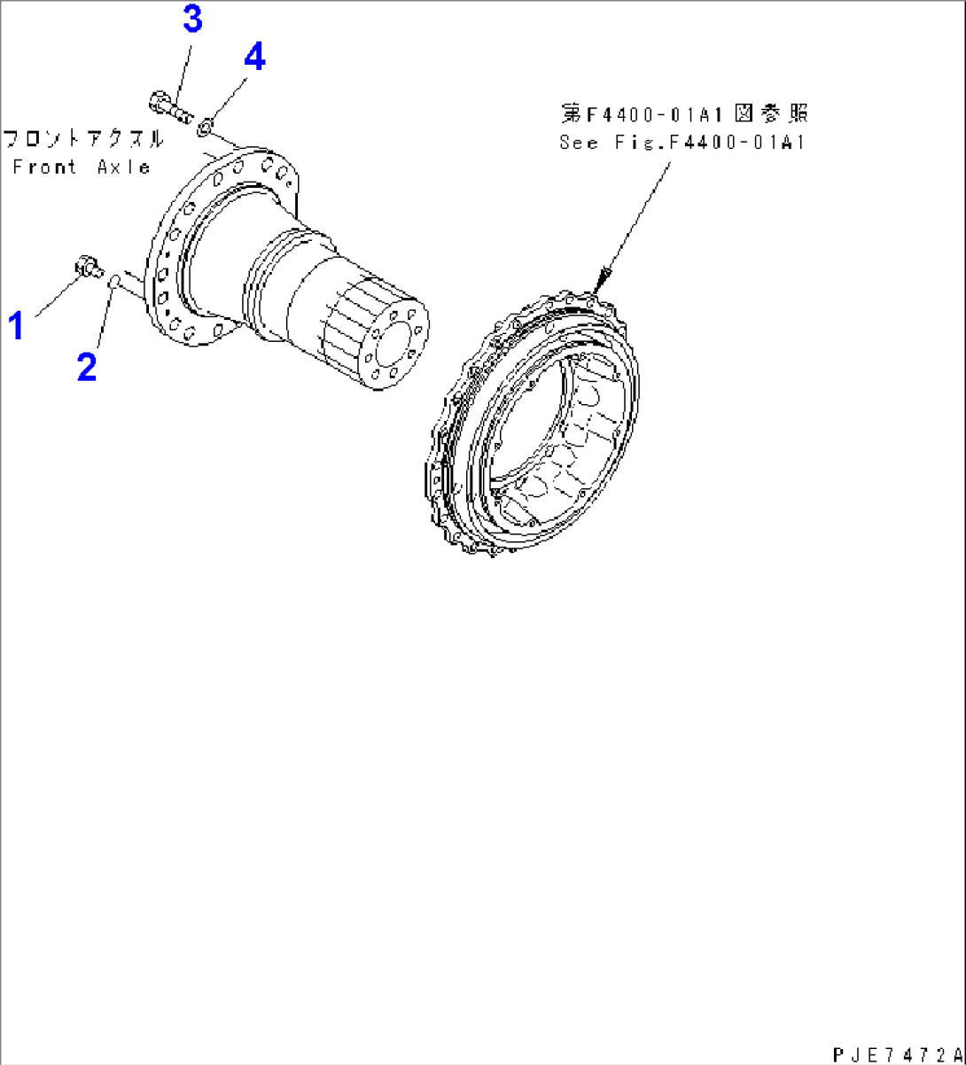FRONT AXLE (WHEEL BRAKE MOUNTING PARTS) (LIMITED SLIP DIFFERENTIAL)