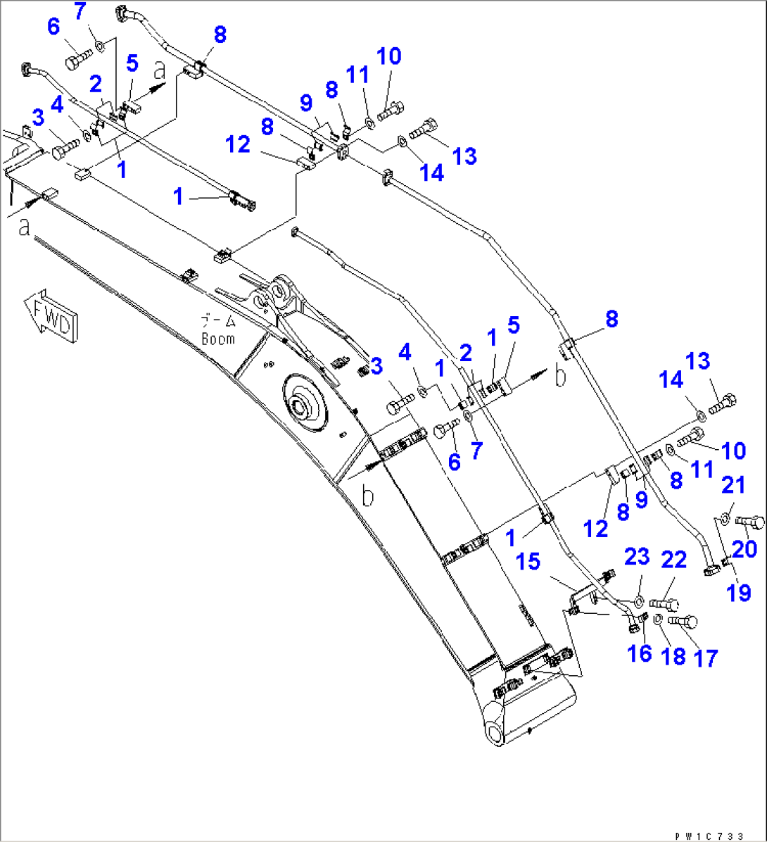 BOOM (ADDITIONAL PIPING) (CLAMP)(#20001-20372)