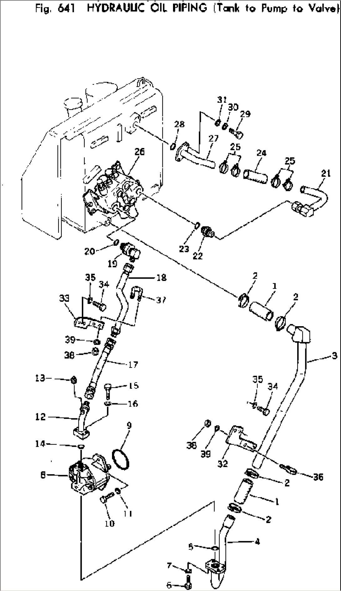 HYDRAULIC OIL PIPING (TANK TO PUMP TO VALVE)