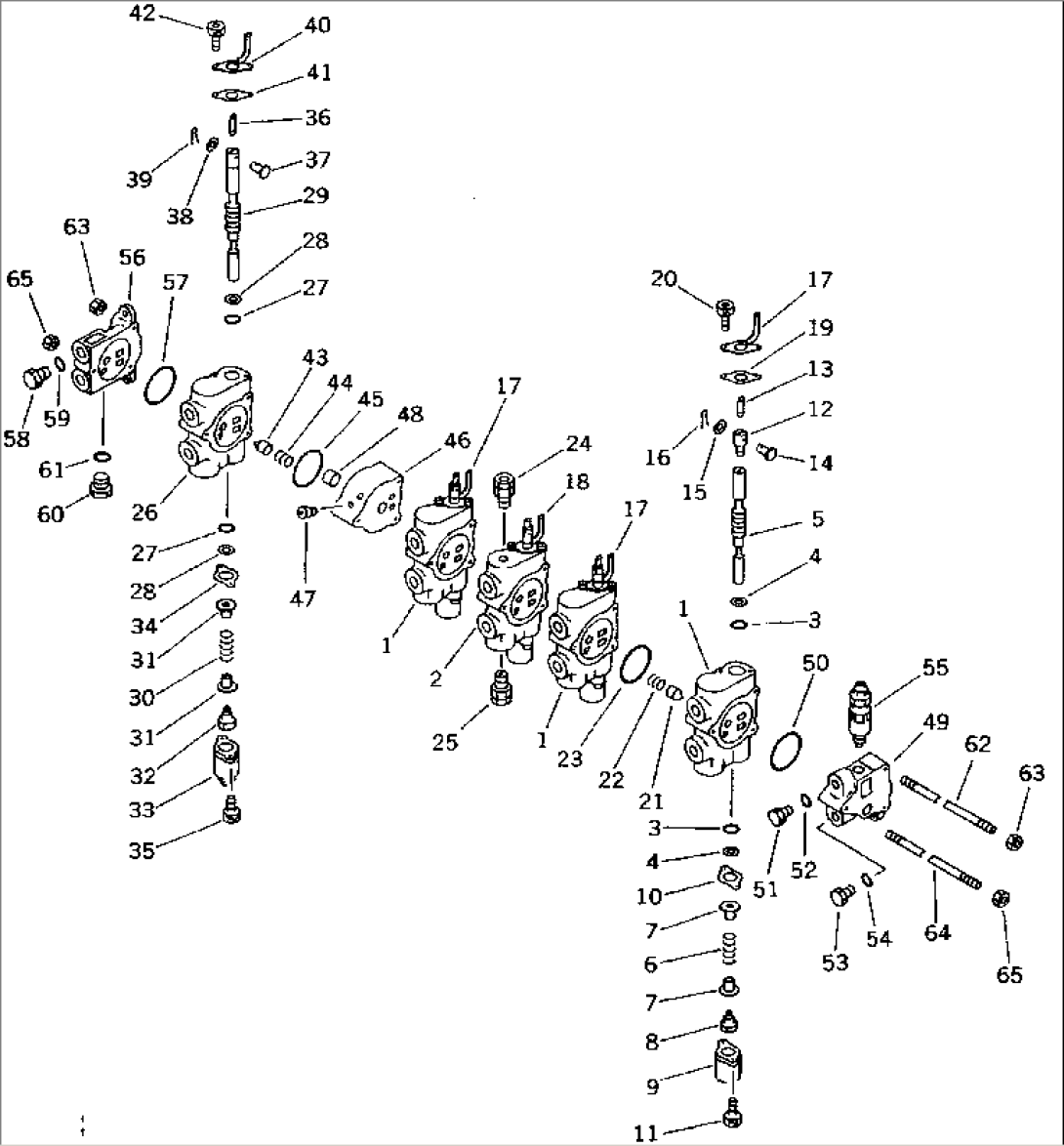 HYDRAULIC CONTROL VALVE¤ L.H. (5-SPOOL)(#1236-1999)