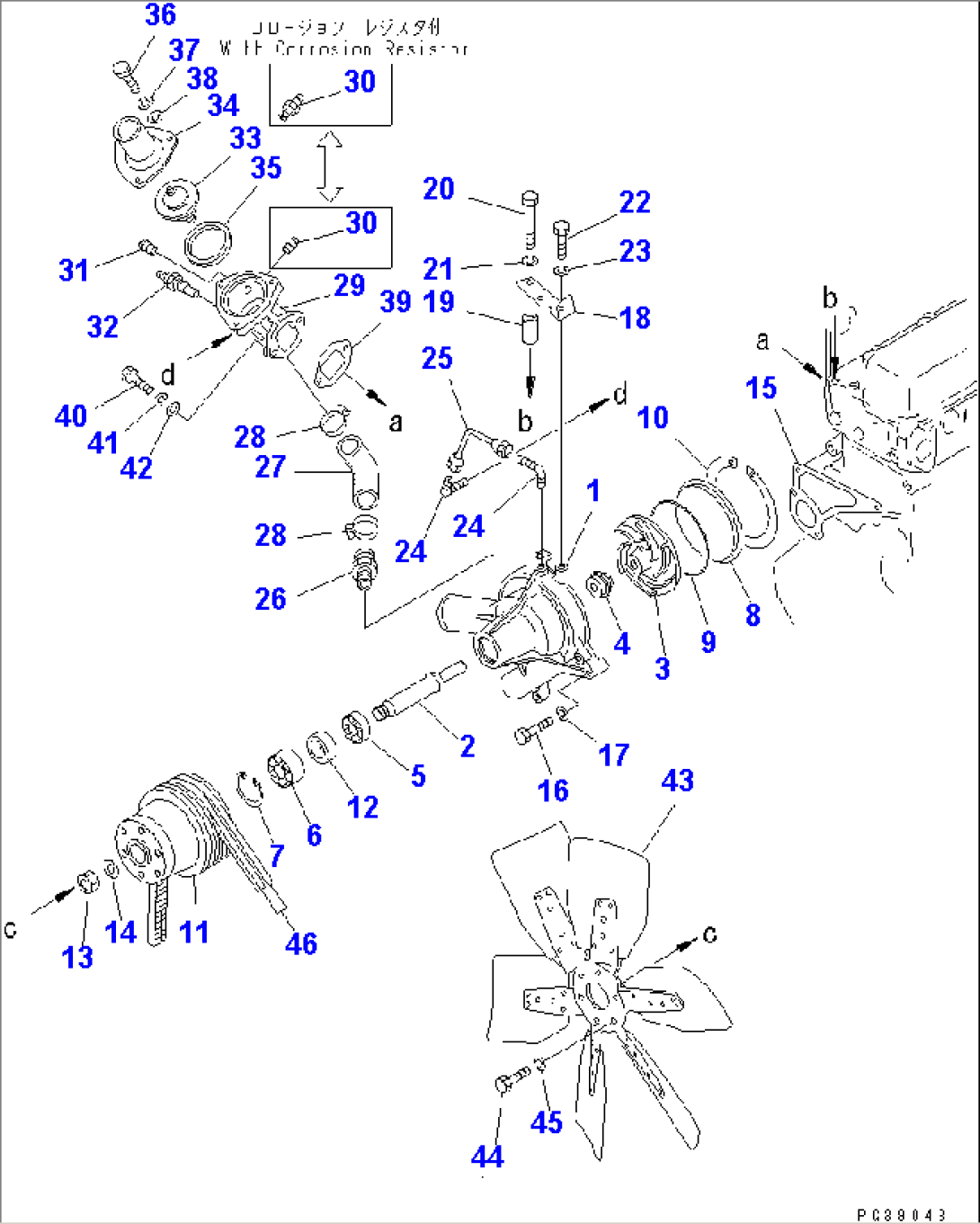WATER PUMP AND COOLING FAN (WITH AIR CONDITIONER)(#92268-106575)