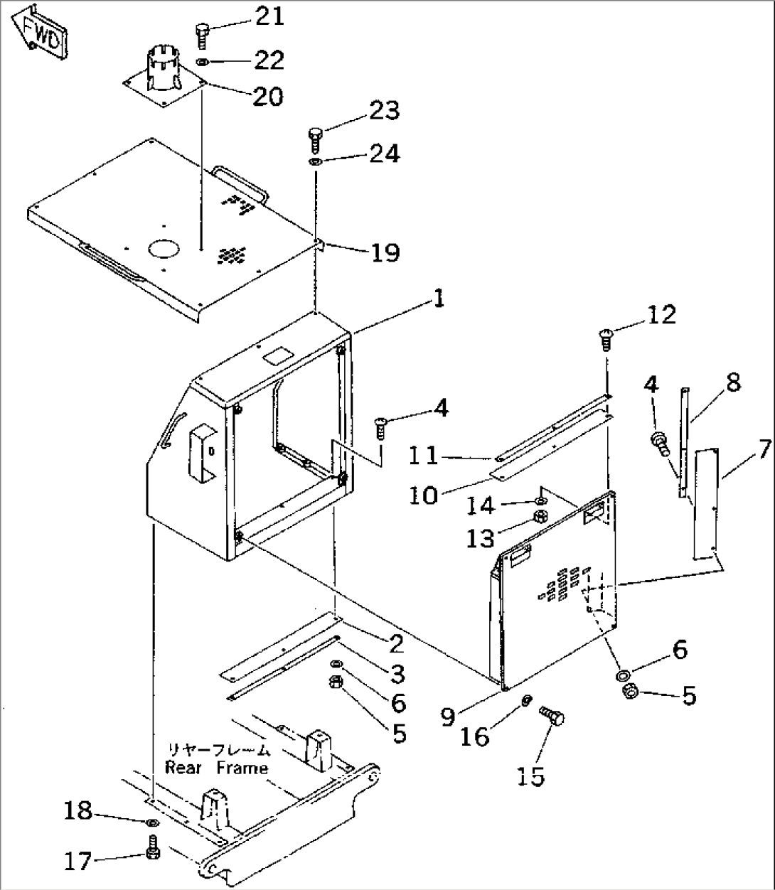 RADIATOR GUARD AND ENGINE HOOD(#60006-)