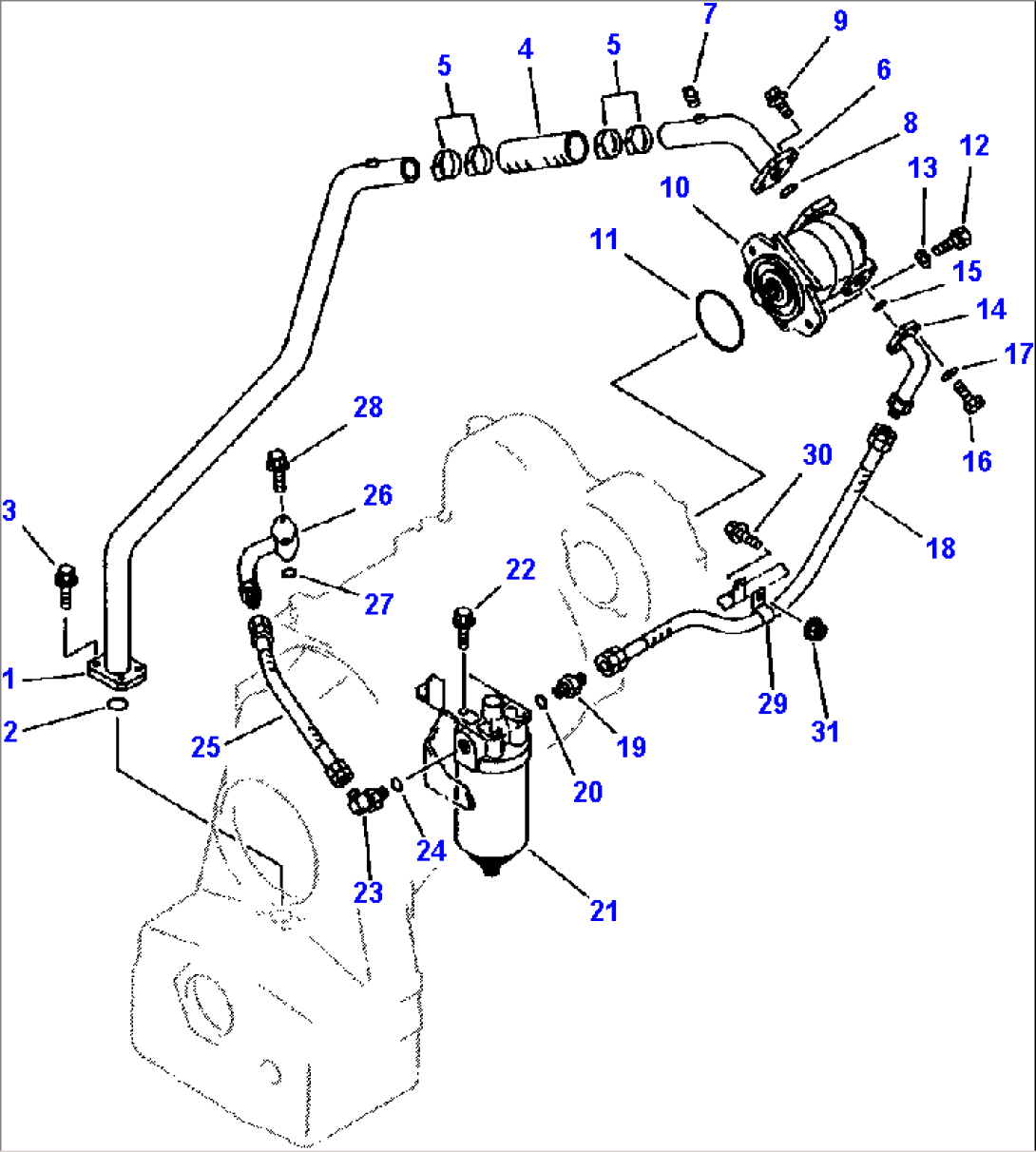 FIG NO. 2711 TRANSMISSION AND TORQUE CONVERTER PIPING
