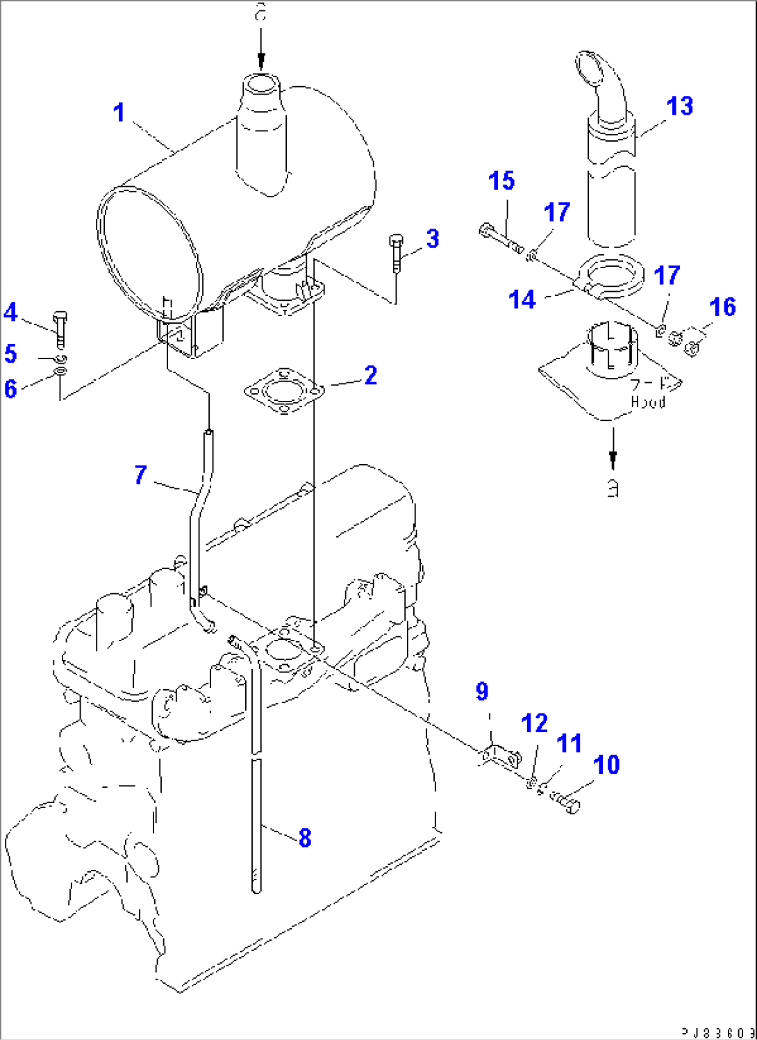 MUFFLER AND MOUNTING