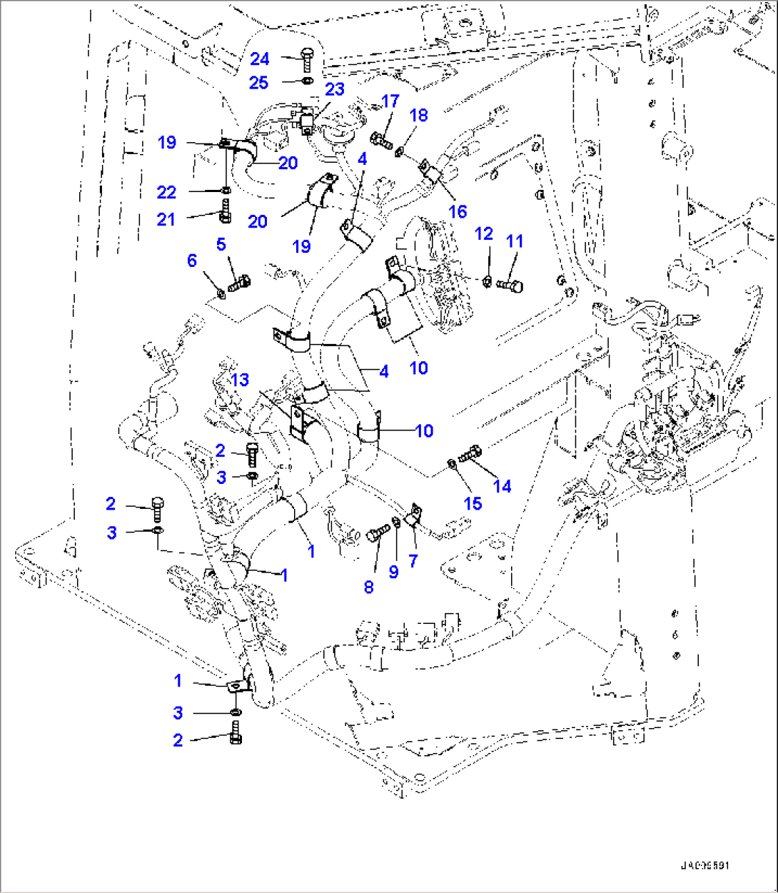 Cab, Dashboard Wiring Harness Mounting (1/2) (#80179-)