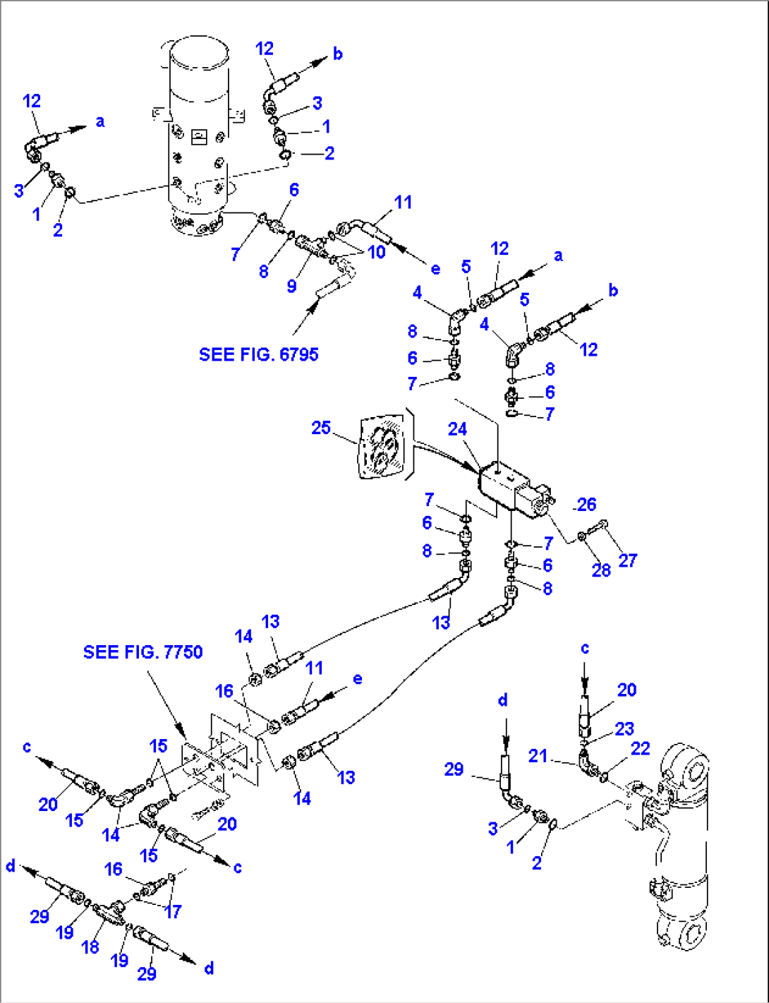HYDRAULIC PIPING (FRONT BLADE WITH REAR OUTRIGGER) (2/2)