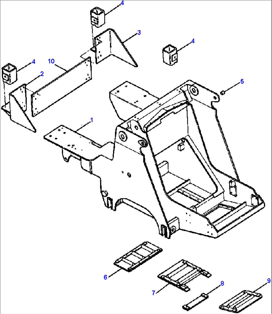 FRONT FRAME (WITH ROPS CANOPY MOUNTS)