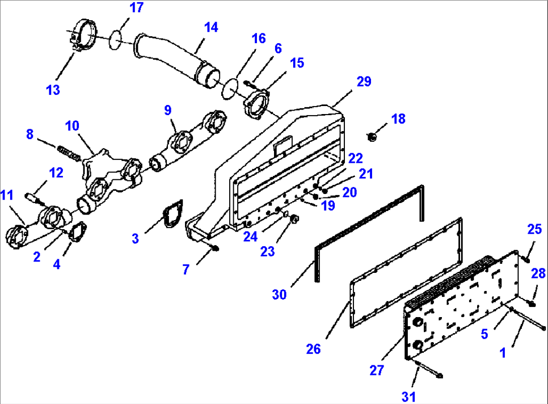 A1118-A5A3 EXHAUST MANIFOLDS AND AFTERCOOLER