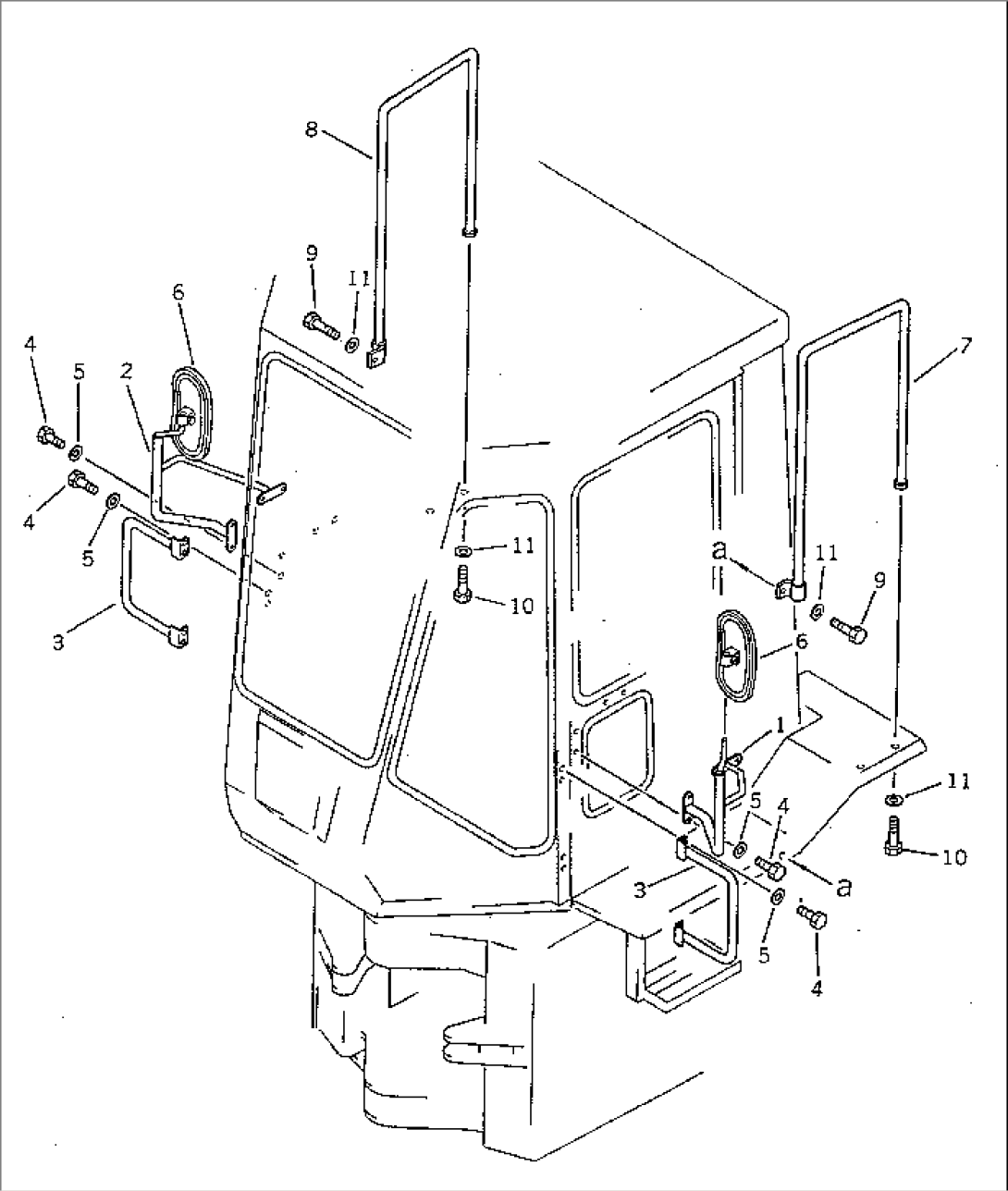 STAY AND HAND RAIL (WITH CAB)(#20001-)