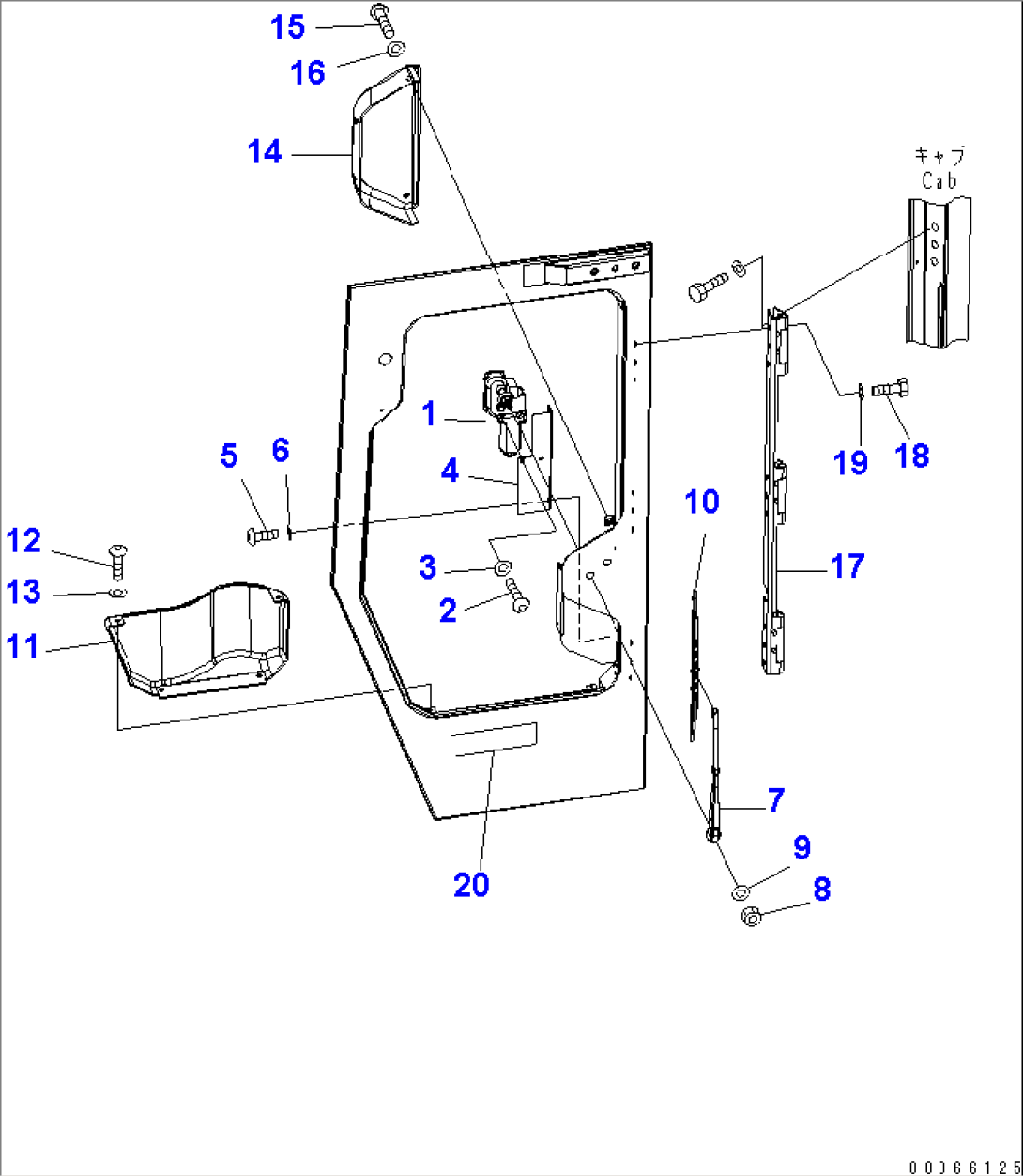 CAB (DOOR WIPER) (L.H.)(#11001-)