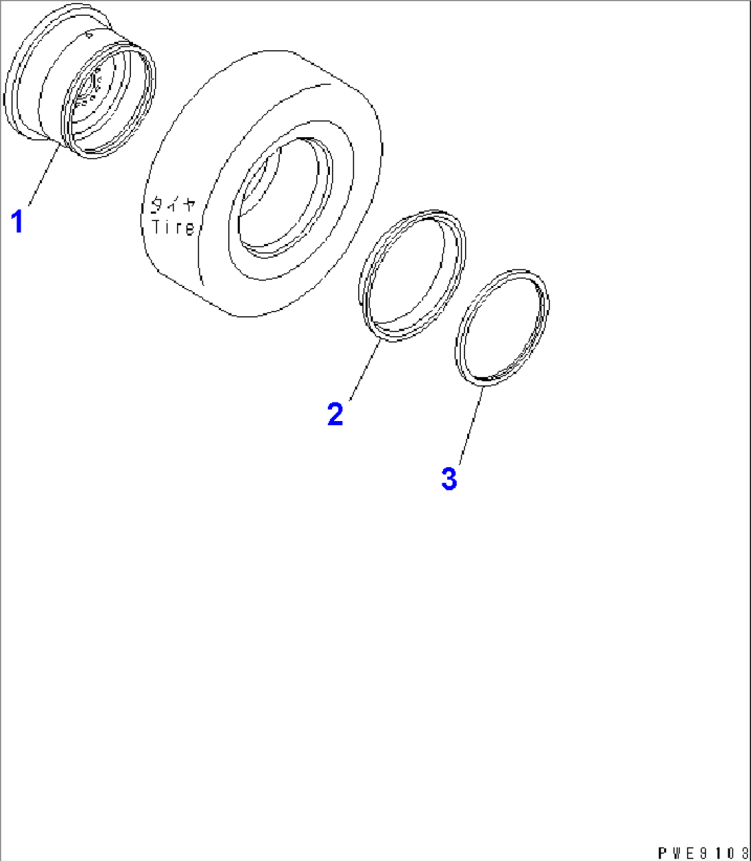 RIM (14.0-24¤ TUBELESS TIRE) (OFF SET 19MM)