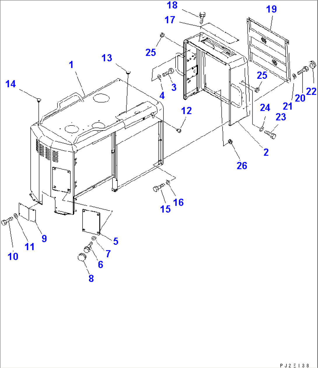 ENGINE HOOD AND RADIATOR GUARD (1/2)(#51001-)