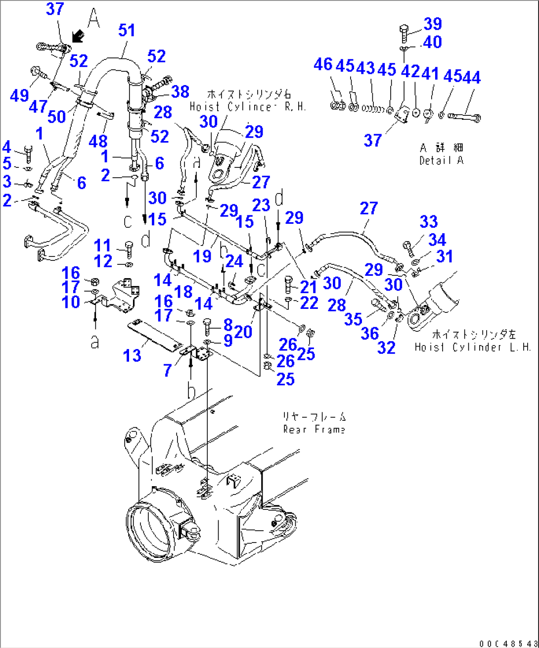 HYDRAULIC PIPING (HOIST CYLINDER LINE¤ 2/3)(#7001-)