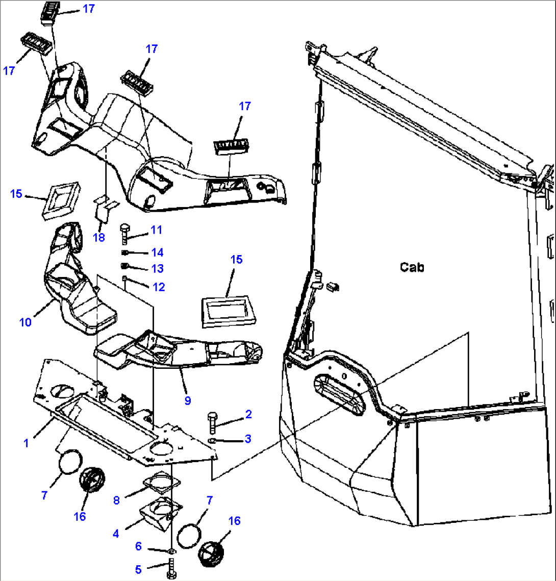 K0210-19A0 ROPS CAB AIR CONDITIONER DUCT
