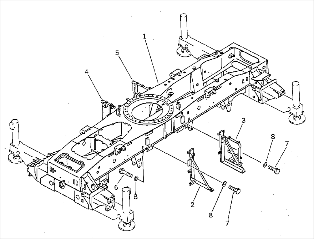 MAIN FRAME (FOR H-TYPE OUTRIGGER) (FOR 3RD WINCH)
