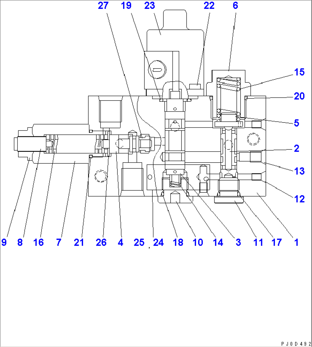 BULKHEAD (PARKING BRAKE RELEASE VALVE INNER PARTS)(#55001-)